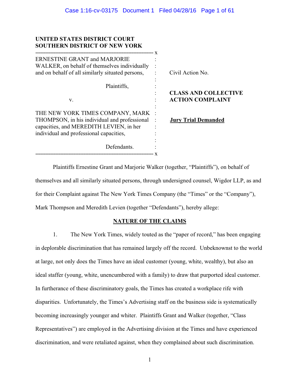 Case 1:16-Cv-03175 Document 1 Filed 04/28/16 Page 1 of 61