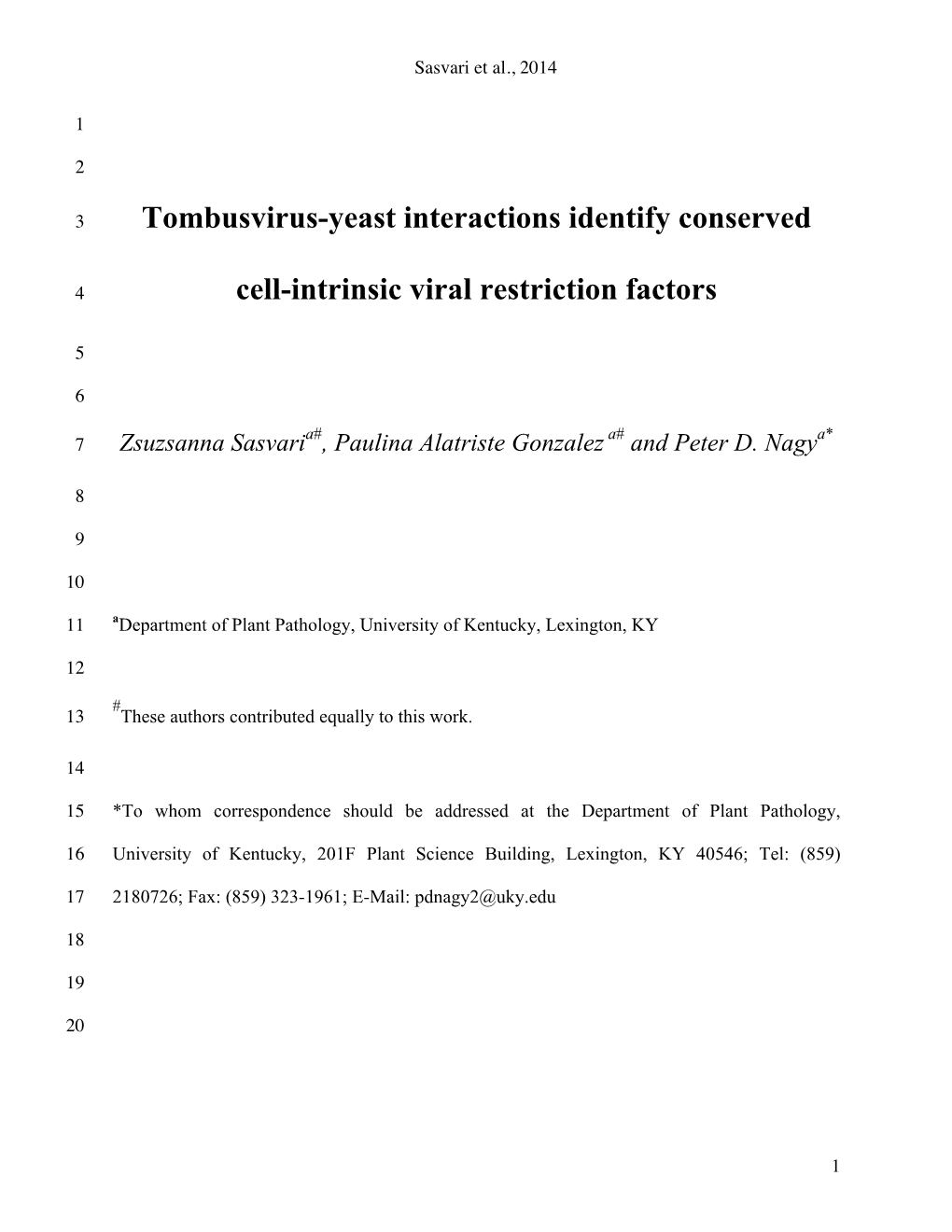 Cell-Intrinsic Viral Restriction Factors