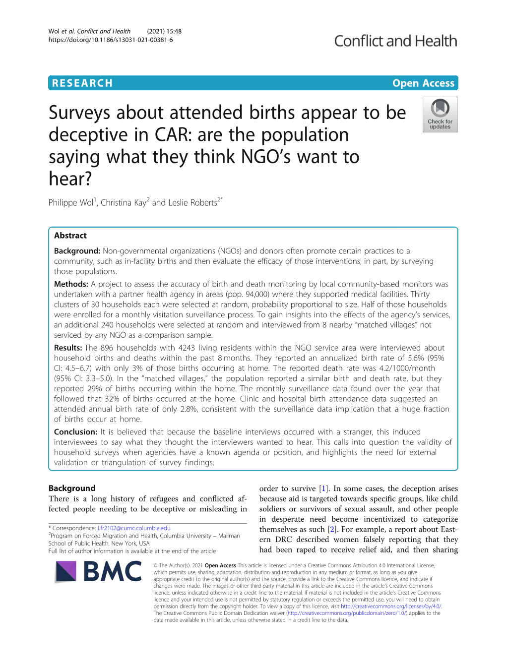 Surveys About Attended Births Appear to Be Deceptive In