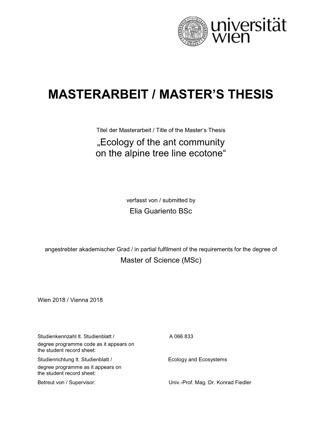 Masterarbeit / Master's Thesis