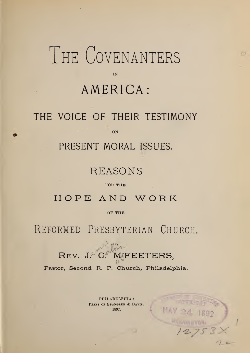 The Covenanters in America,