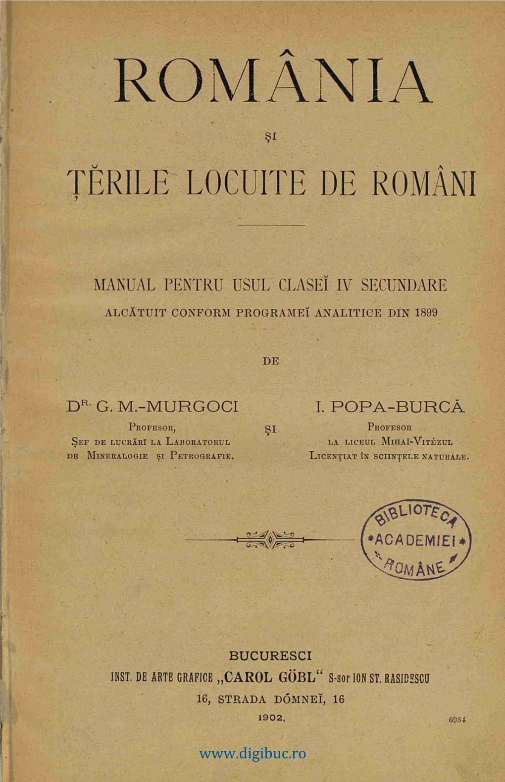 România Și Țerile Locuite De Români. Manual Pentru Usul Clasei IV