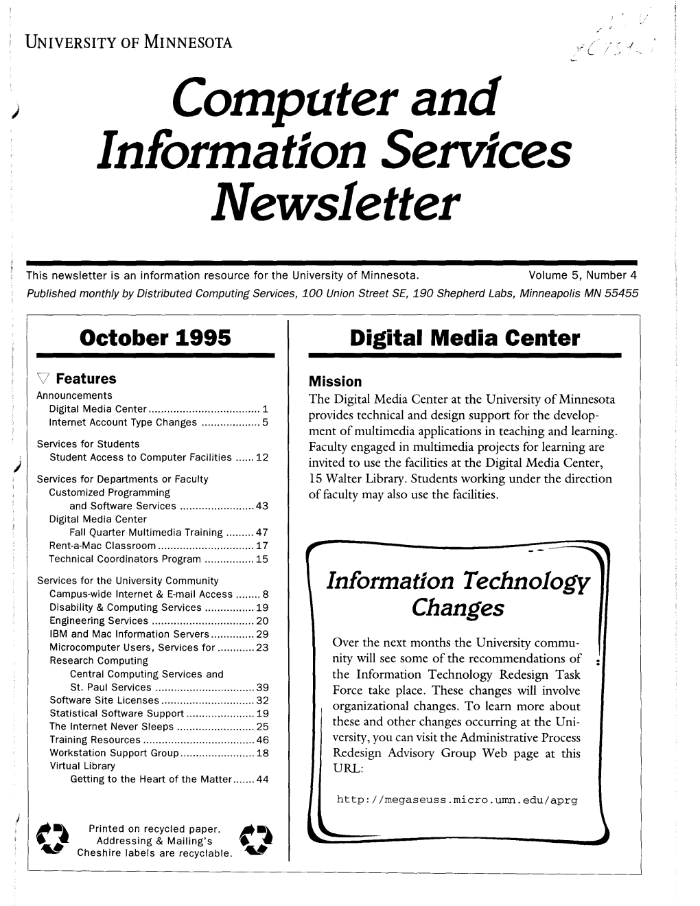 Computer and Information Services Newsletter