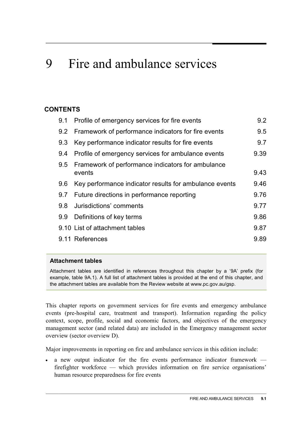 Chapter 9 Fire and Ambulance Services