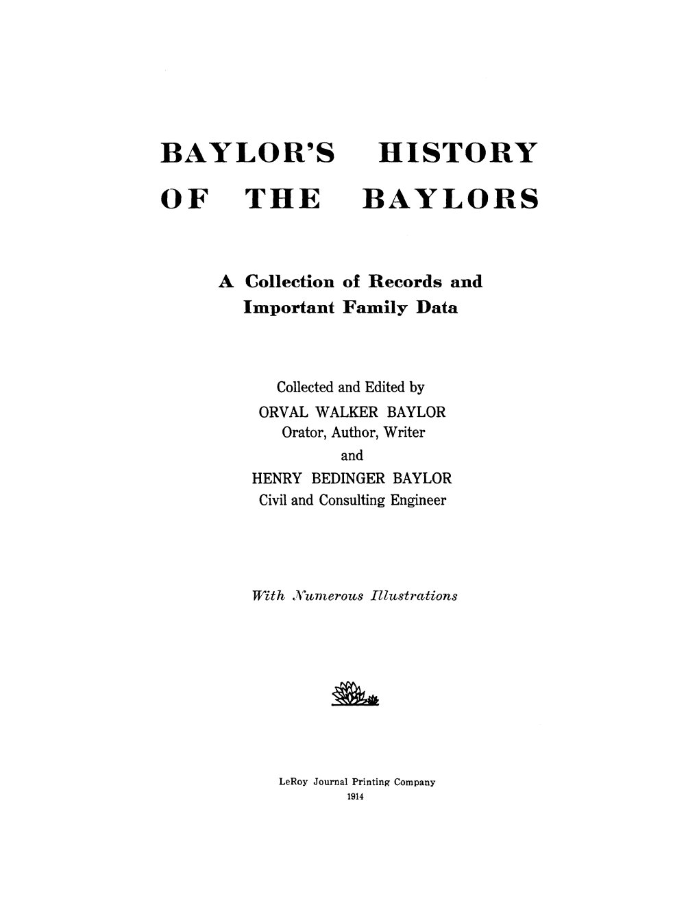 Baylor's History of the Ba Ylors