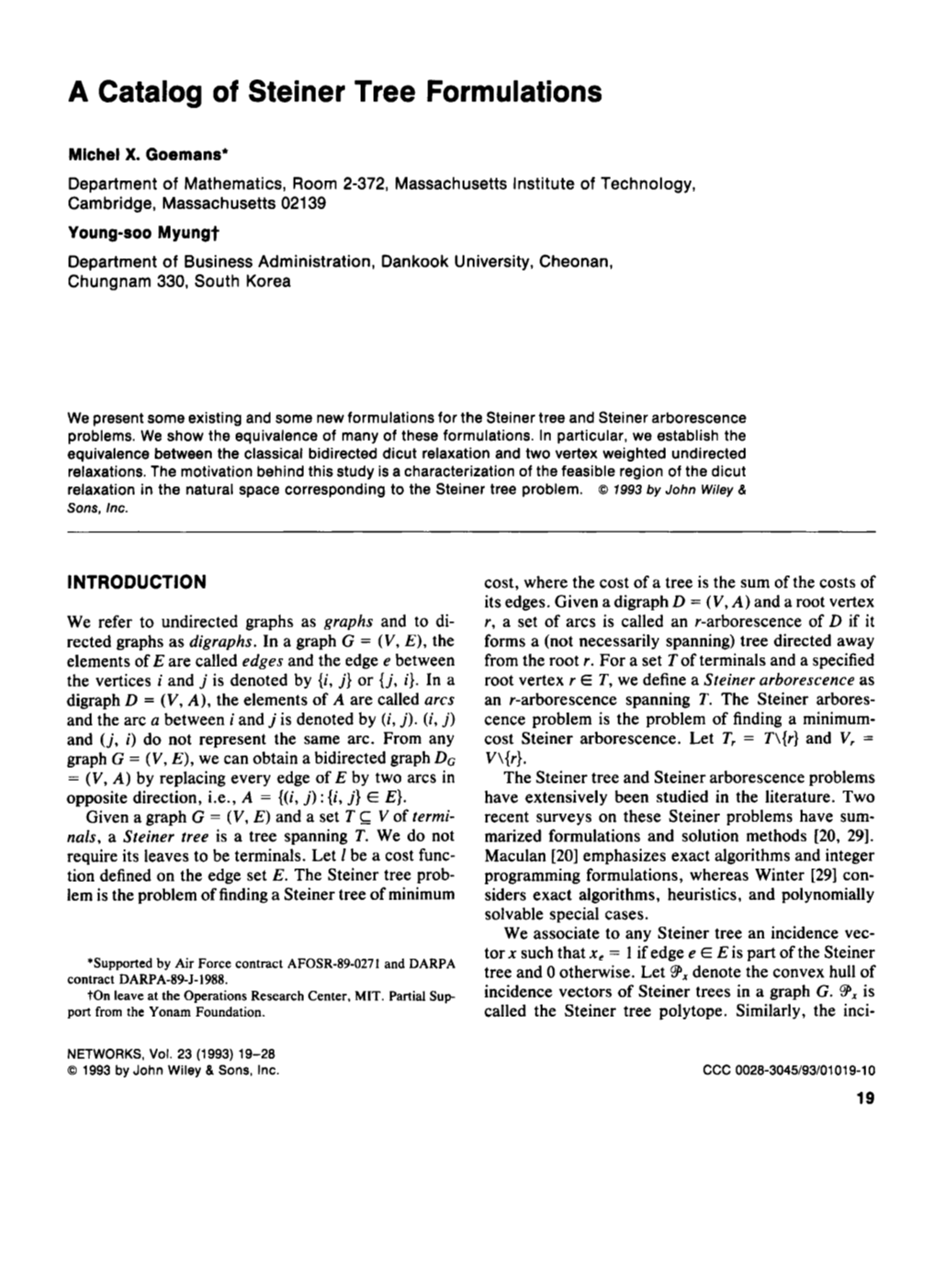 A Catalog of Steiner Tree Formulations