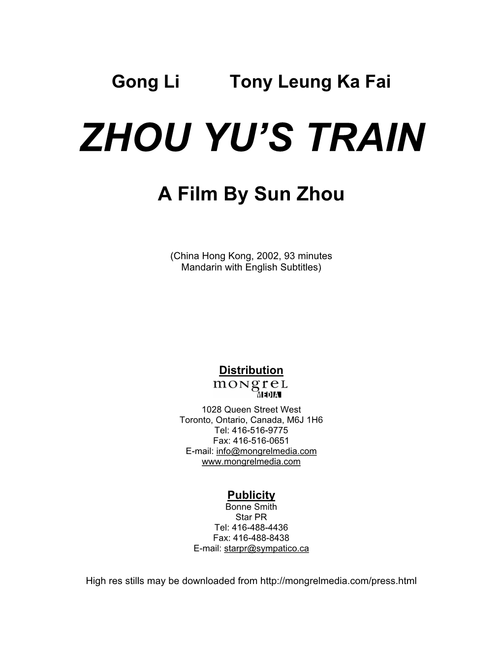 Zhou Yu's Train