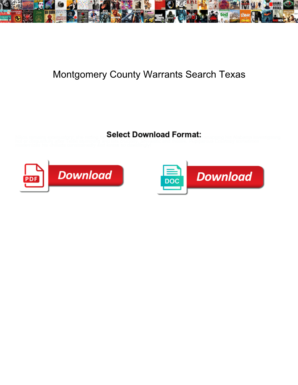 Montgomery County Warrants Search Texas