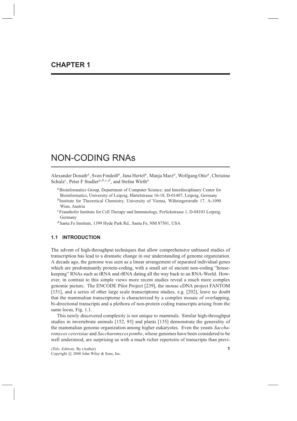 NON-CODING Rnas