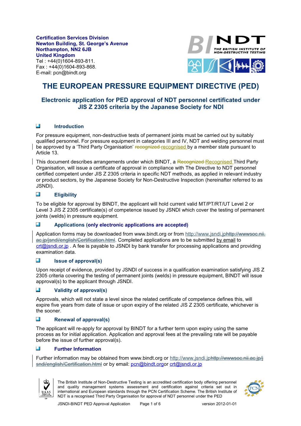 The European Pressure Equipment Directive (Ped)