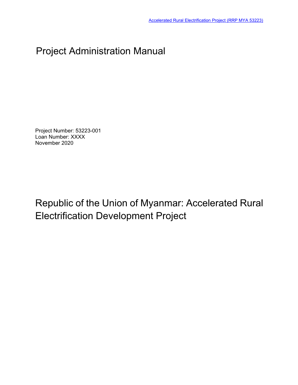 Project Administration Manual