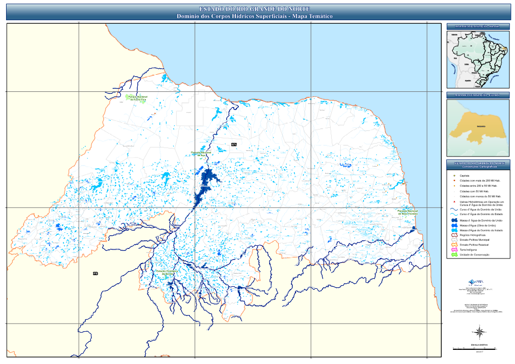 ESTADO DO RIO GRANDE DO NORTE Domínio Dos Corpos Hídricos Superficiais - Mapa Temático