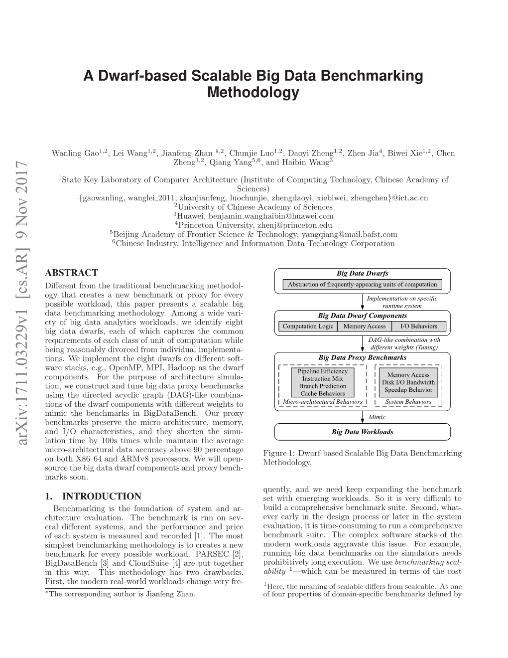 A Dwarf-Based Scalable Big Data Benchmarking Methodology