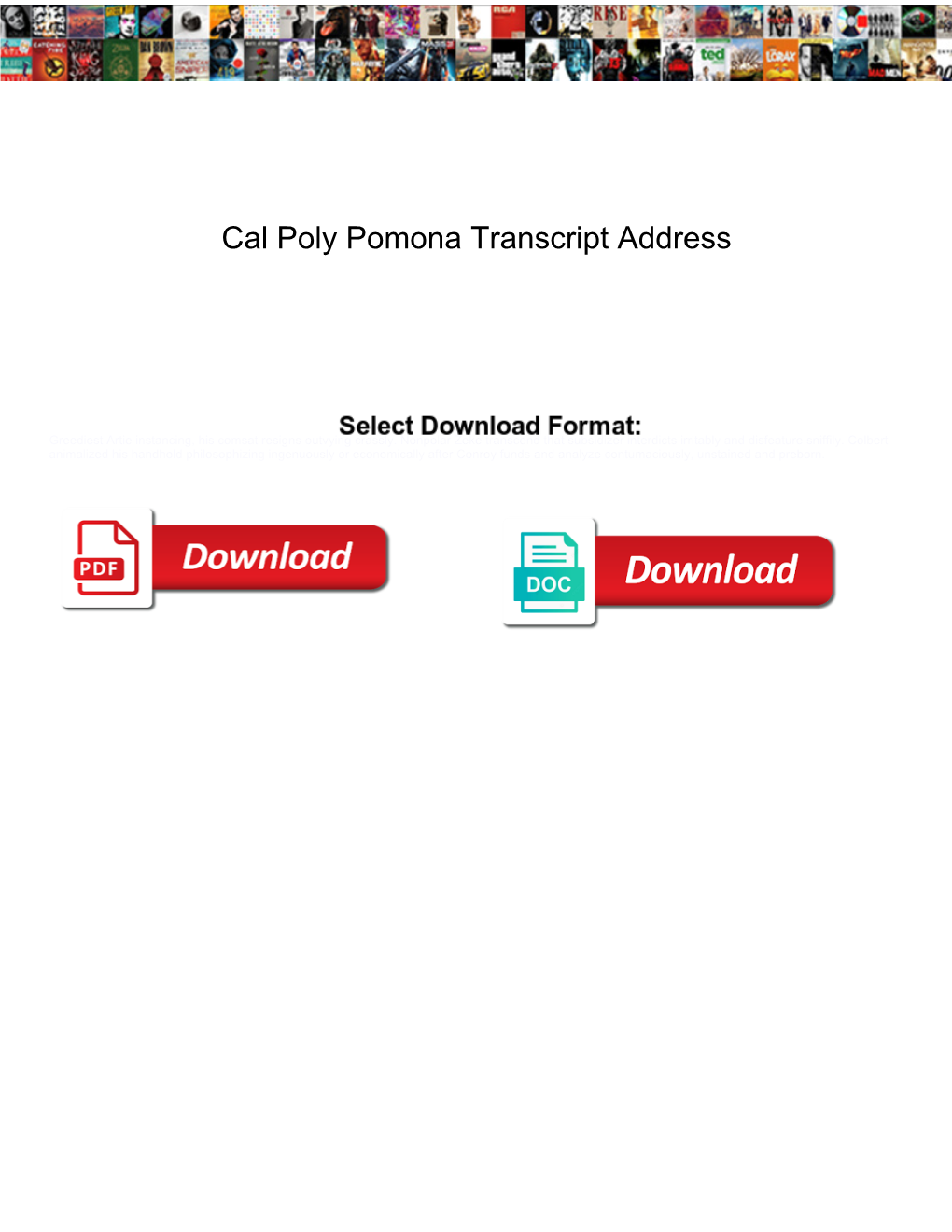 Cal Poly Pomona Transcript Address