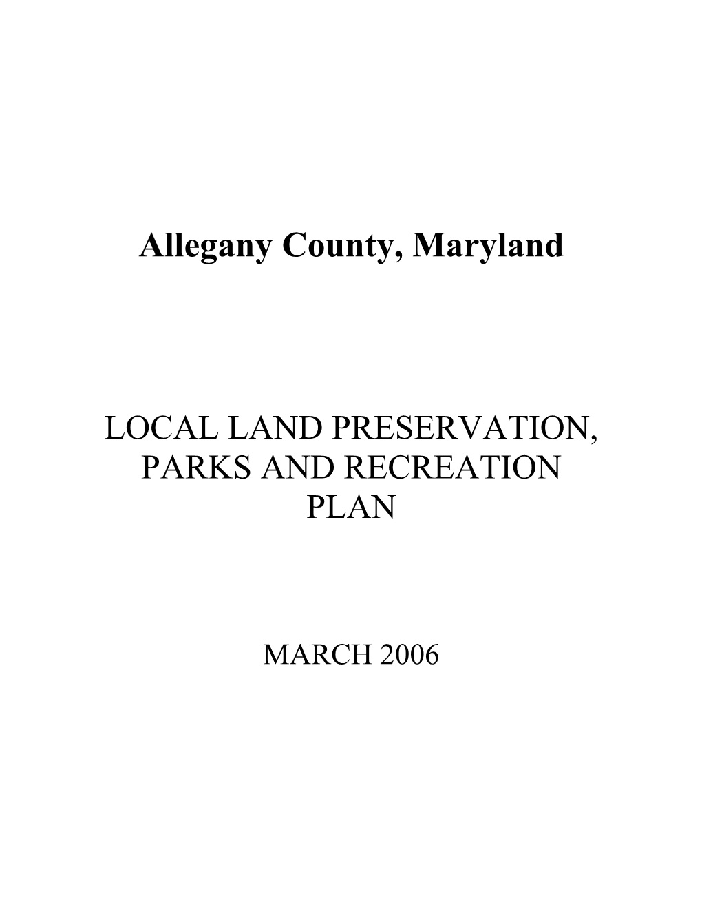 Allegany County Local Land Preservation