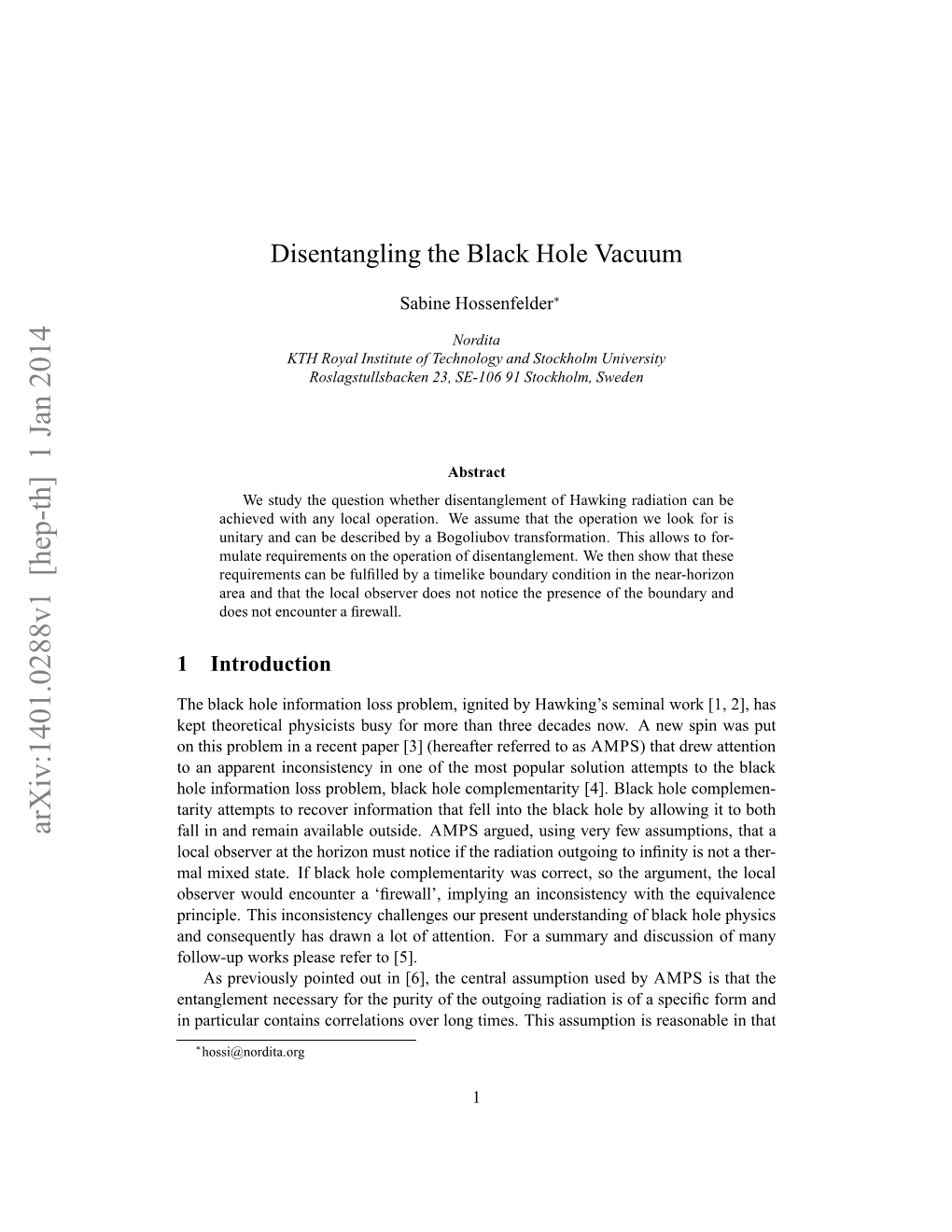 Arxiv:1401.0288V1 [Hep-Th] 1 Jan 2014 Npriua Otiscreain Vrln Ie.Ti a This Times