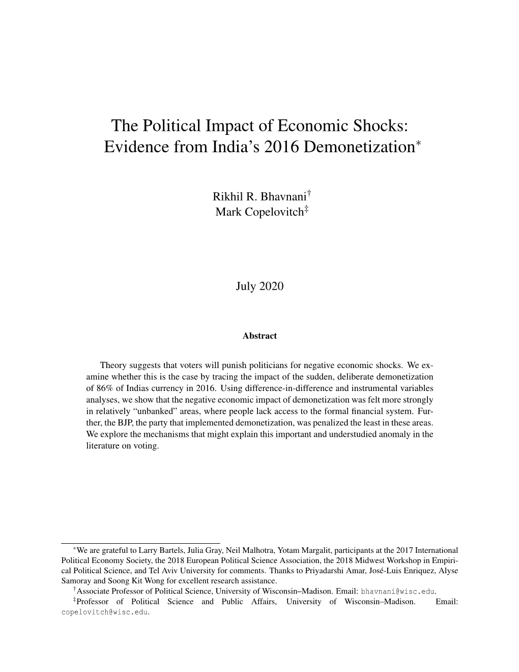 The Political Impact of Monetary Shocks Remains Under-Explored in the Literature