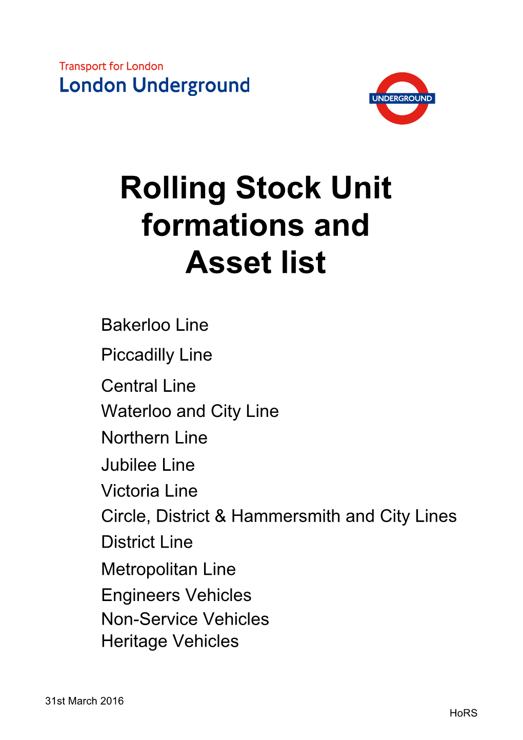 RS Unit Asset List 2016