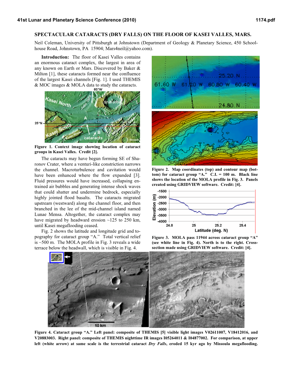 Spectacular Cataracts (Dry Falls) on the Floor of Kasei Valles, Mars