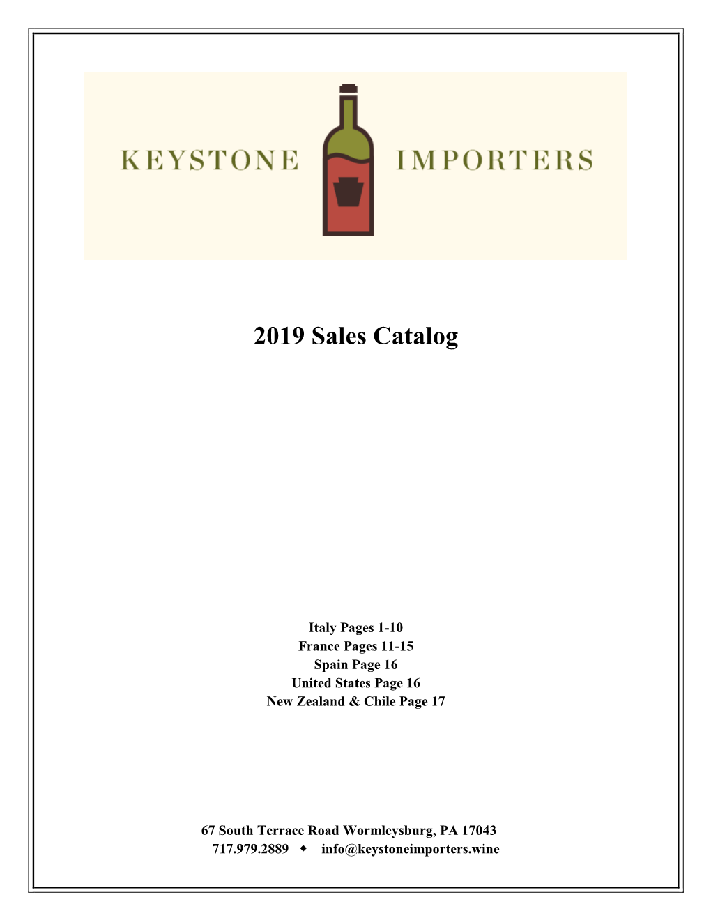 2019 Sales Catalog