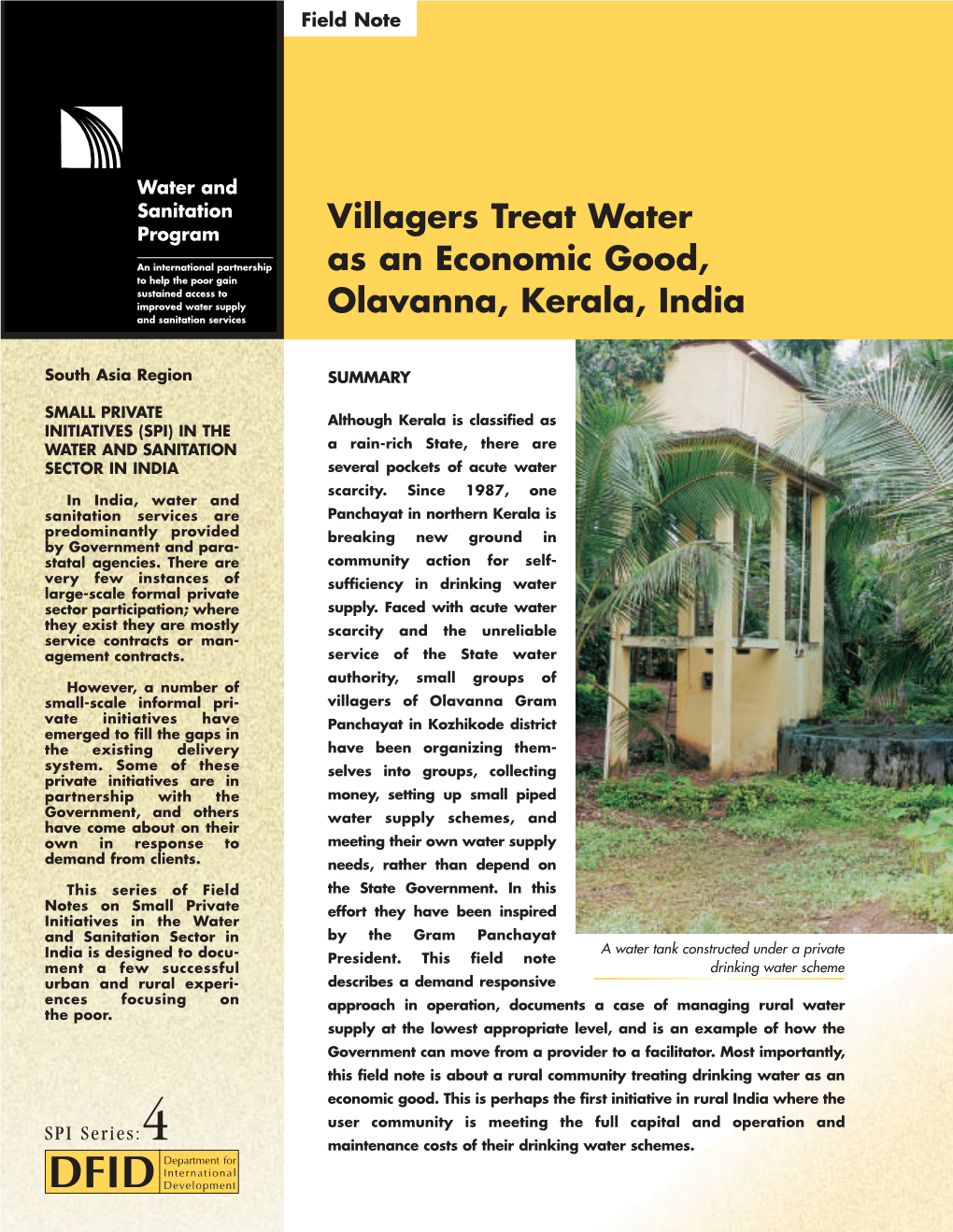 Villagers Treat Water As an Economic Good, Olavanna, Kerala, India