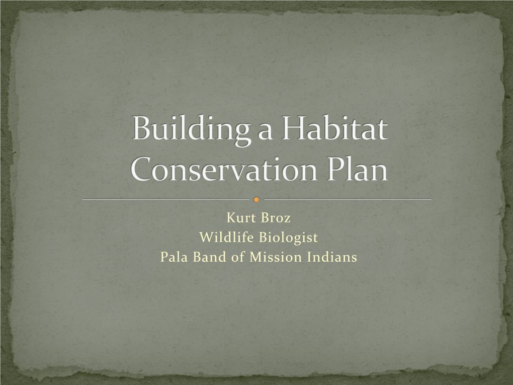 Building a Habitat Conservation Plan