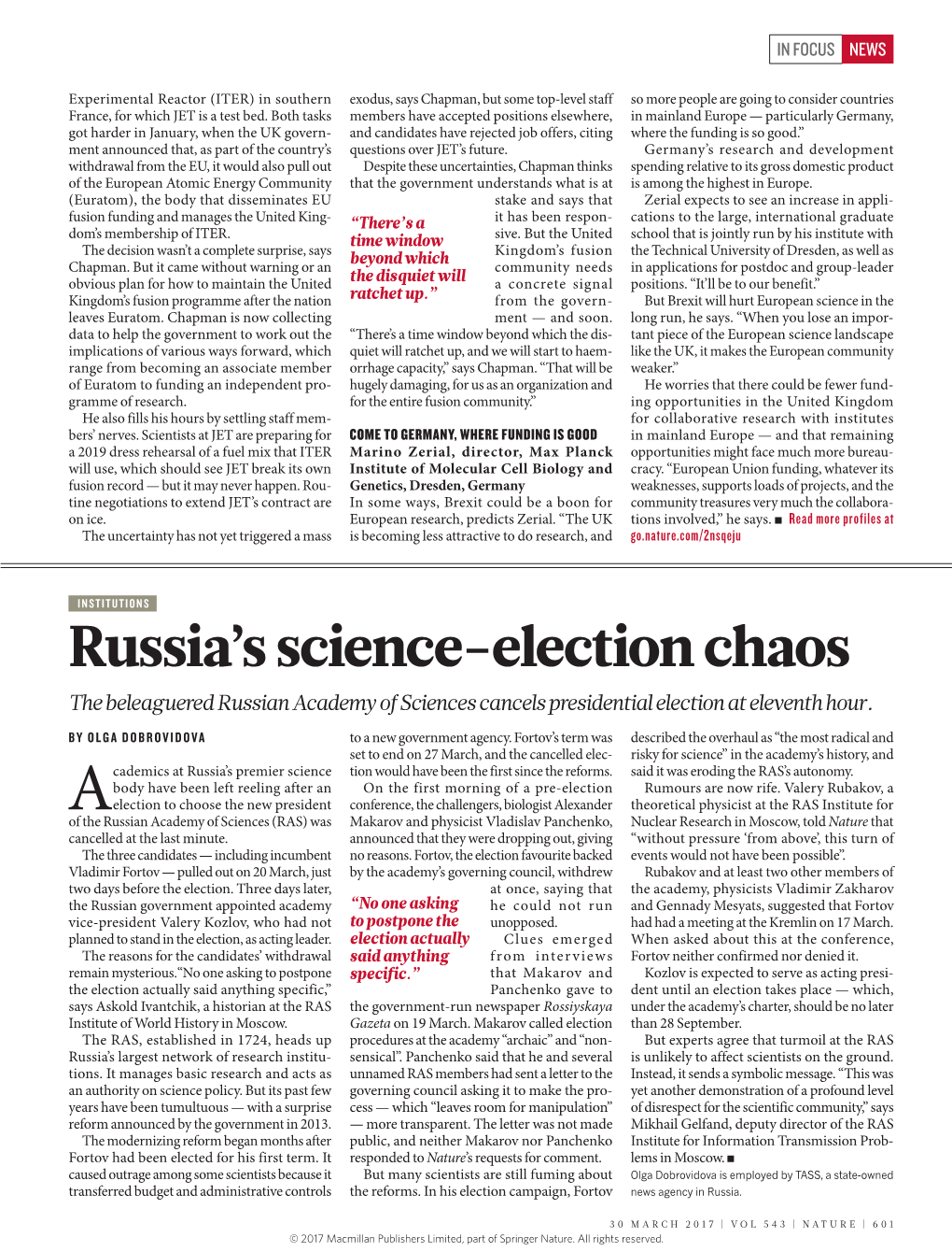 Russia's Science-Election Chaos