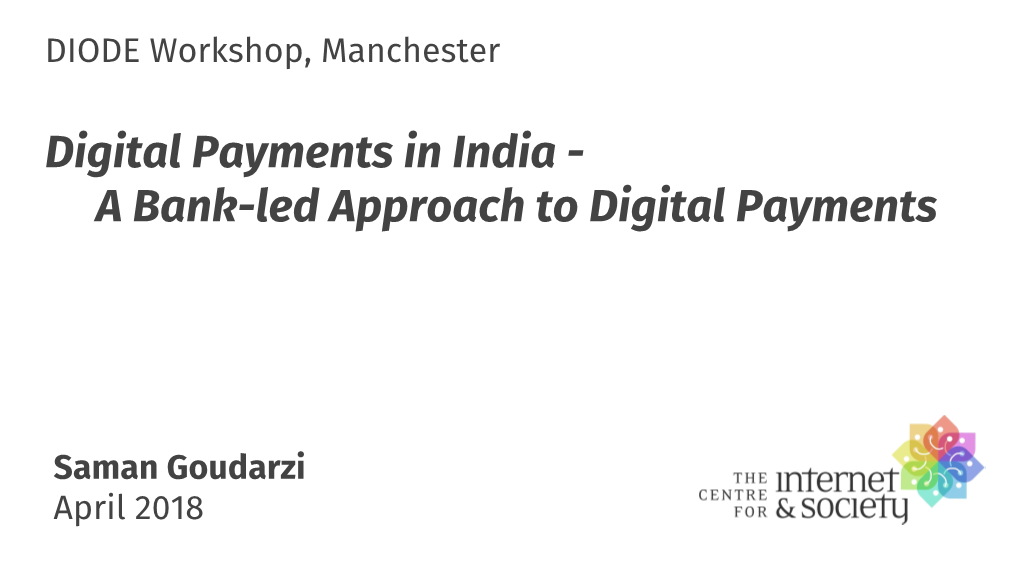 Digital Payments in India - a Bank-Led Approach to Digital Payments