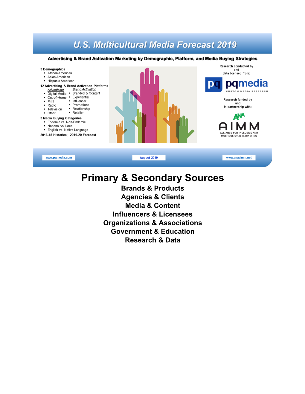 Primary & Secondary Sources