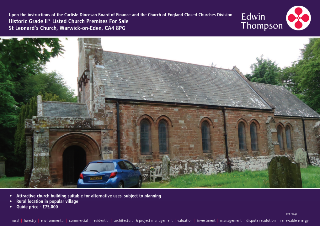 Historic Grade Ll* Listed Church Premises for Sale St Leonard's