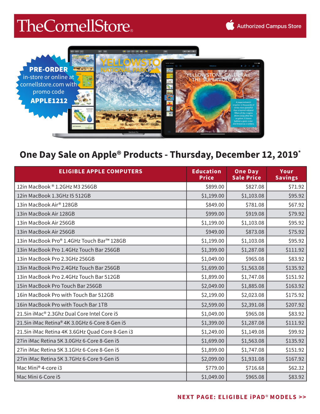 One Day Sale on Apple® Products - Thursday, December 12, 2019*