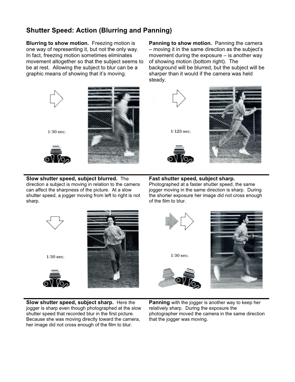 Shutter Speed: Action (Blurring and Panning)