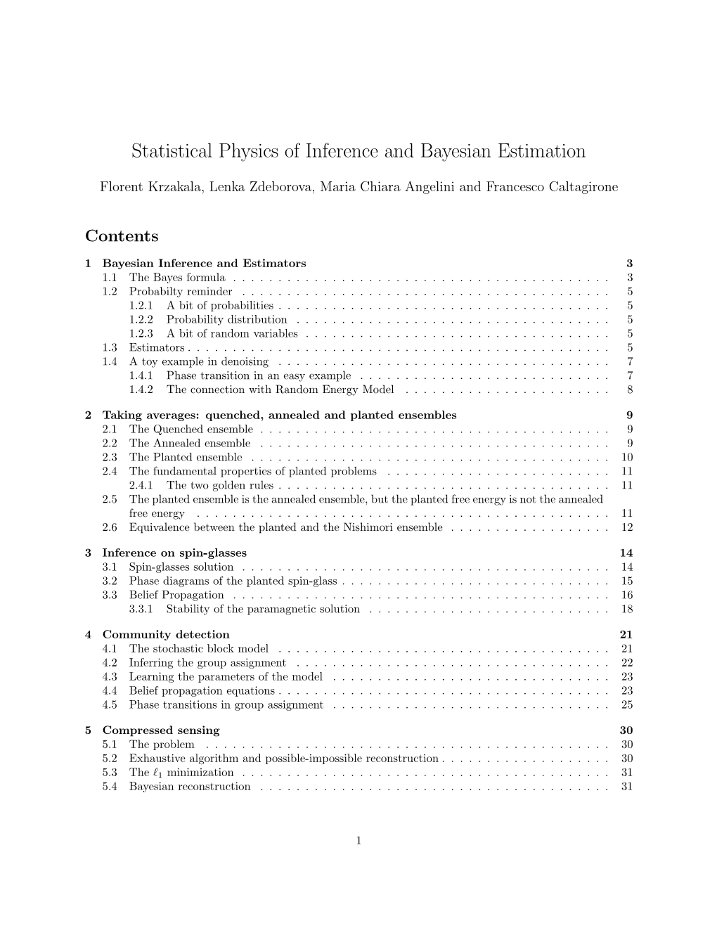 Statistical Physics of Inference and Bayesian Estimation