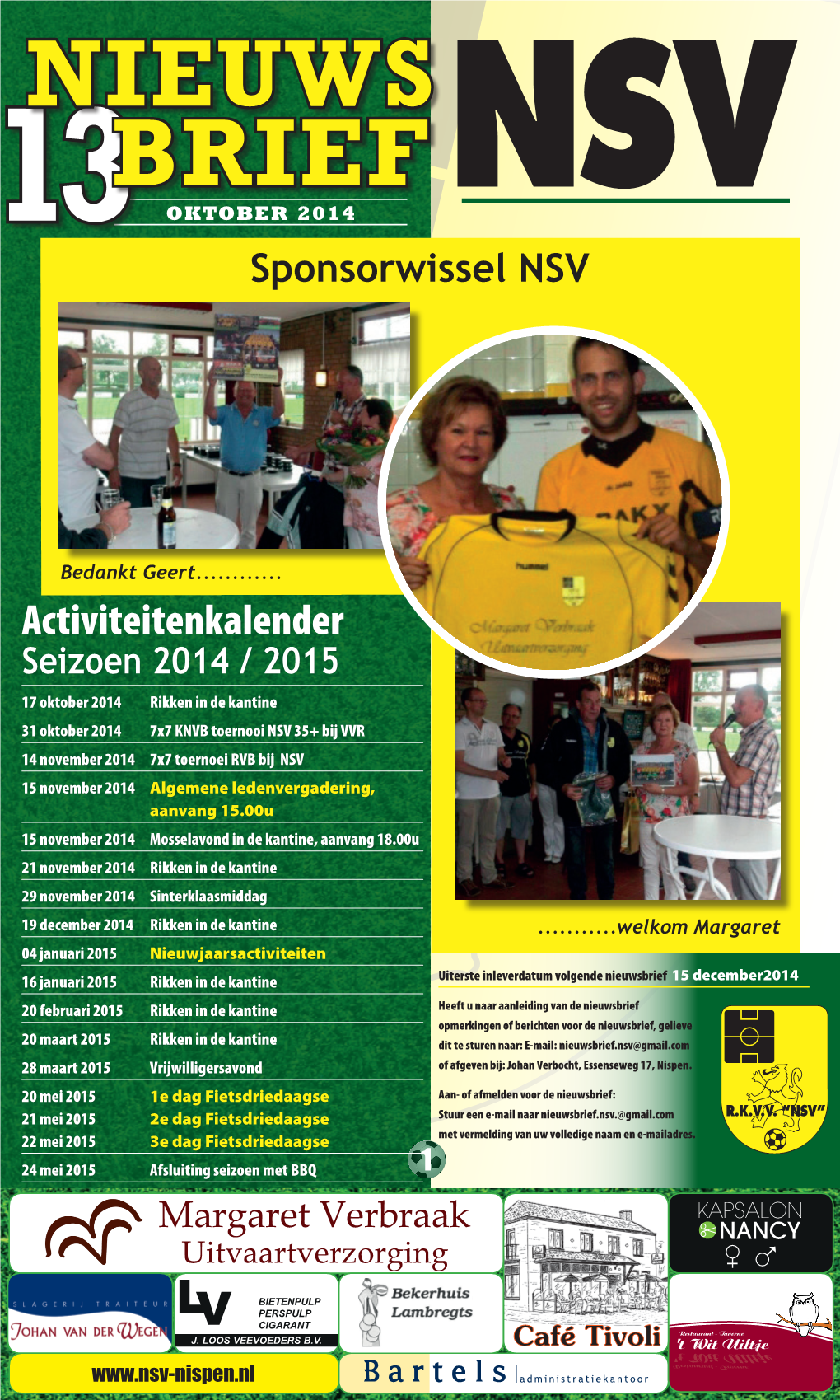 Nieuwsbrief Oktober 2014