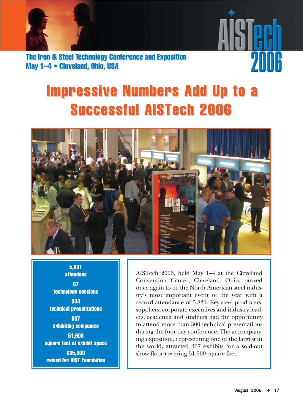 Impressive Numbers Add up to a Successful Aistech 2006