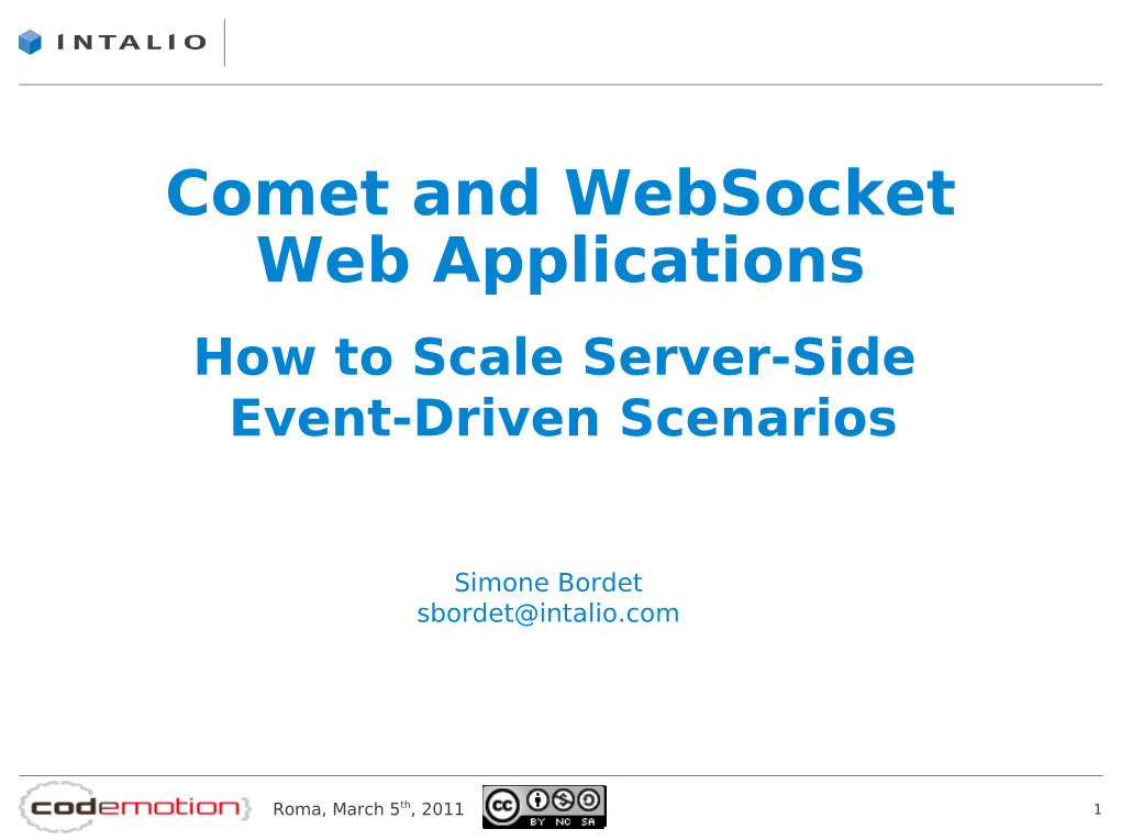 Comet and Websocket Web Applications How to Scale Server-Side Event-Driven Scenarios
