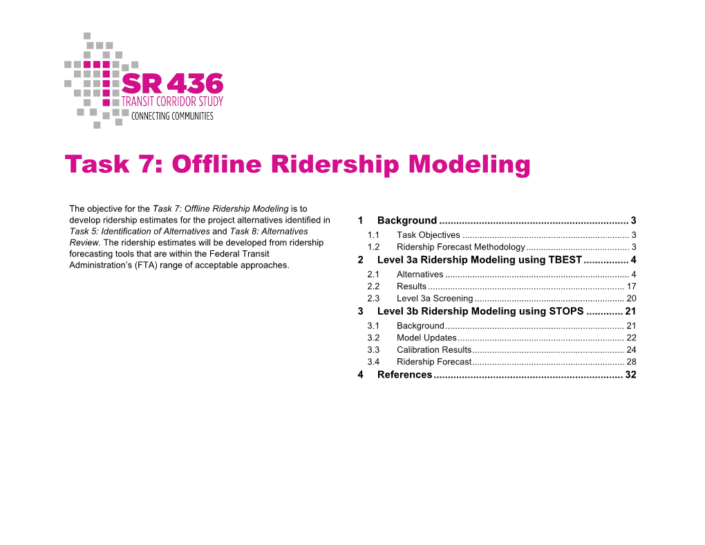 Ridership Modeling Report