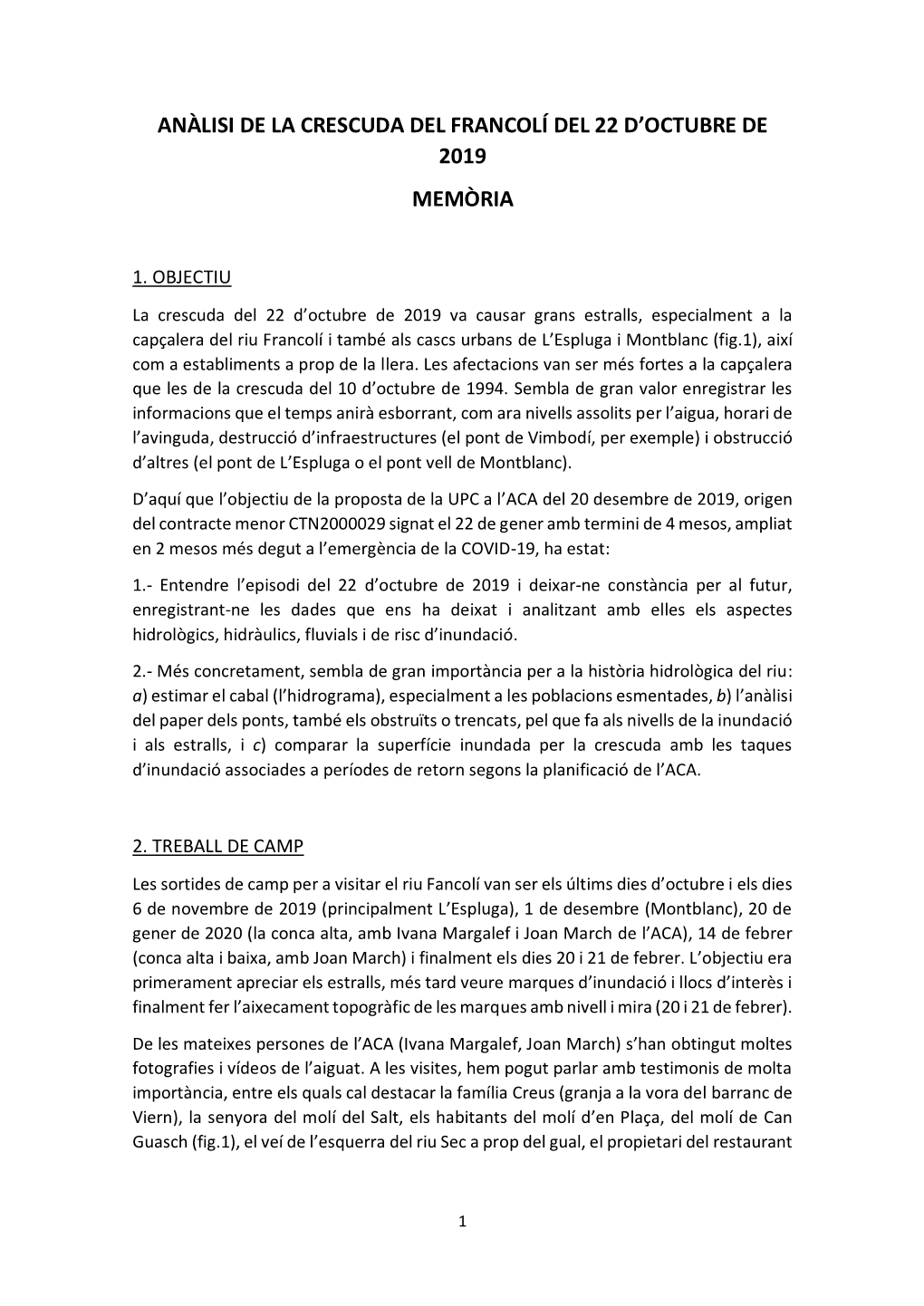 Anàlisi De La Crescuda Del Francolí Del 22 D'octubre De 2019