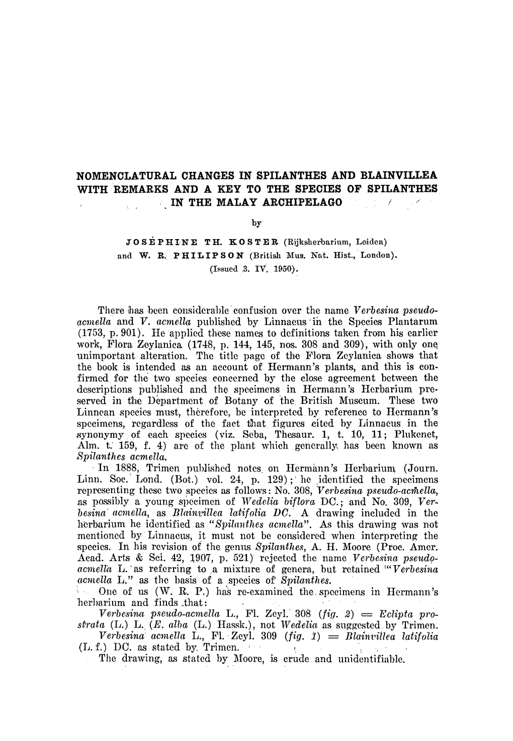 Specimens Pseudo-Acmella L., Zeyl