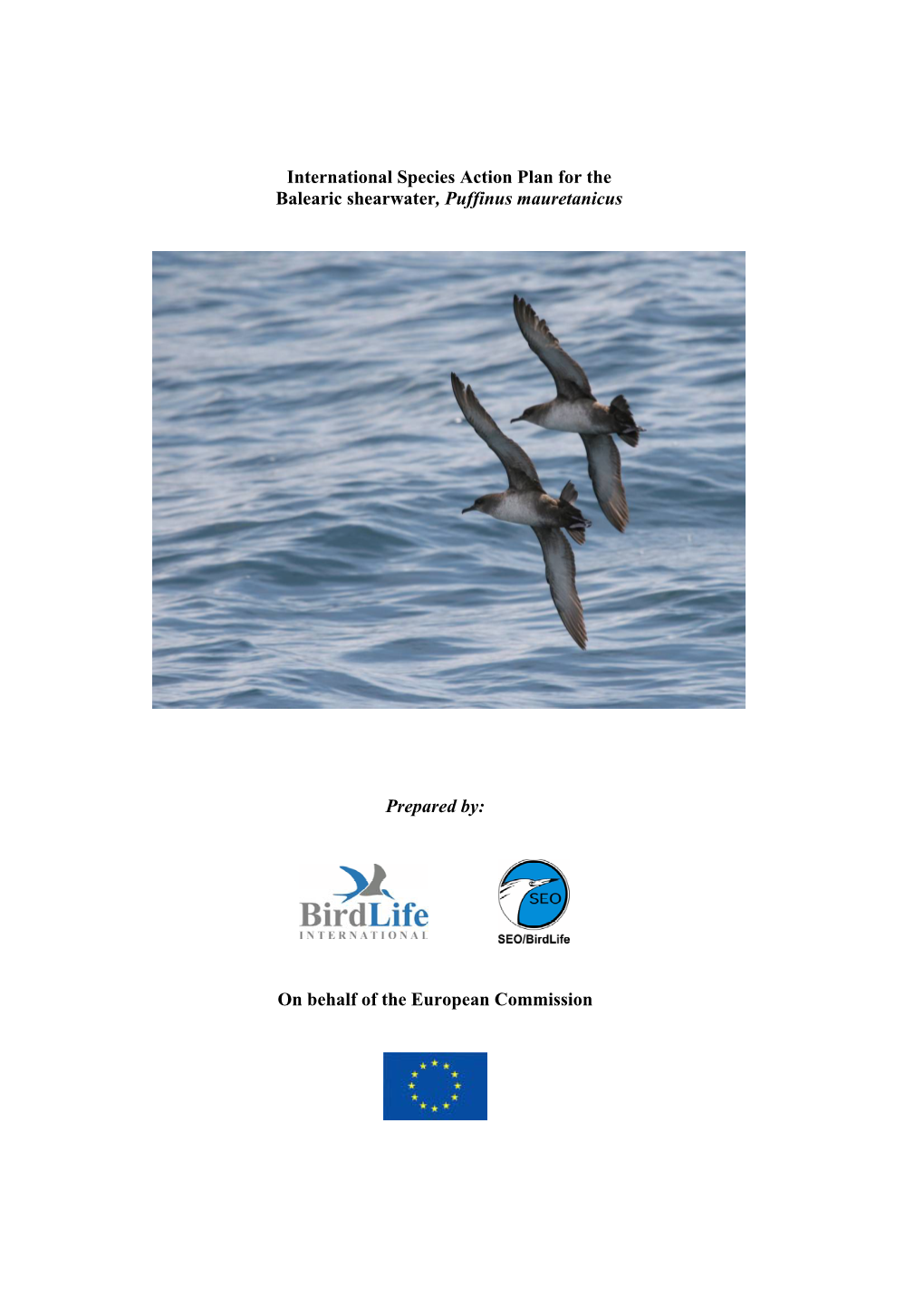 Action Plan for the Balearic Shearwater (Puffinus Mauretanicus)