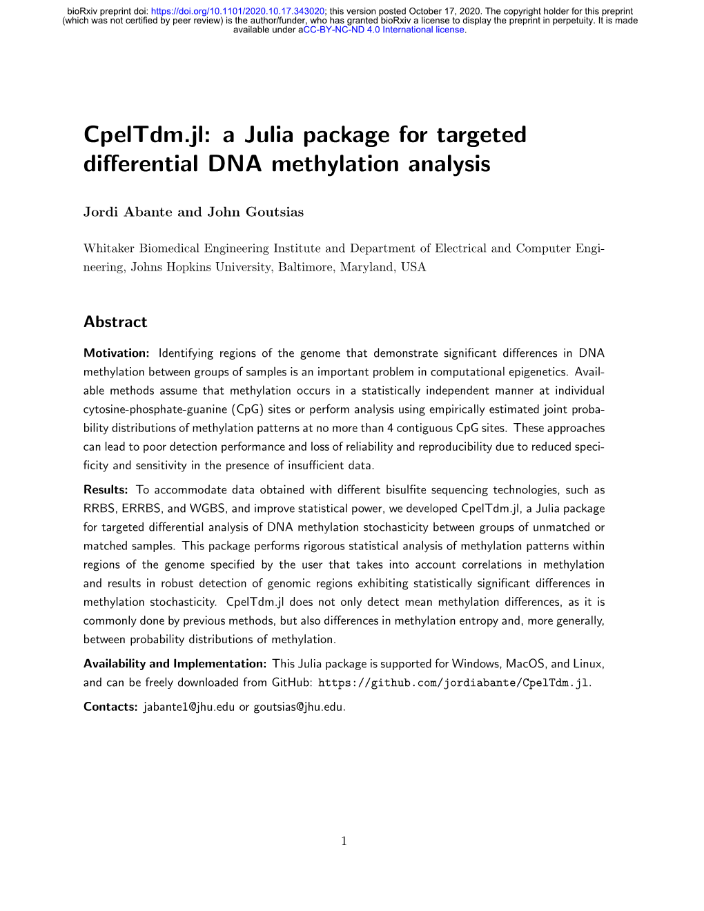 A Julia Package for Targeted Differential DNA