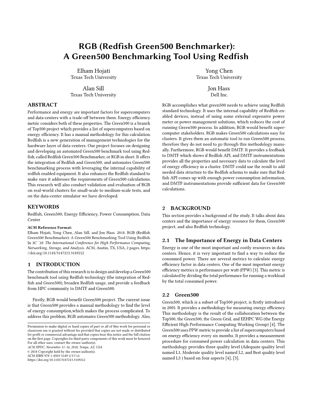 Redfish Green500 Benchmarker): a Green500 Benchmarking Tool Using Redfish