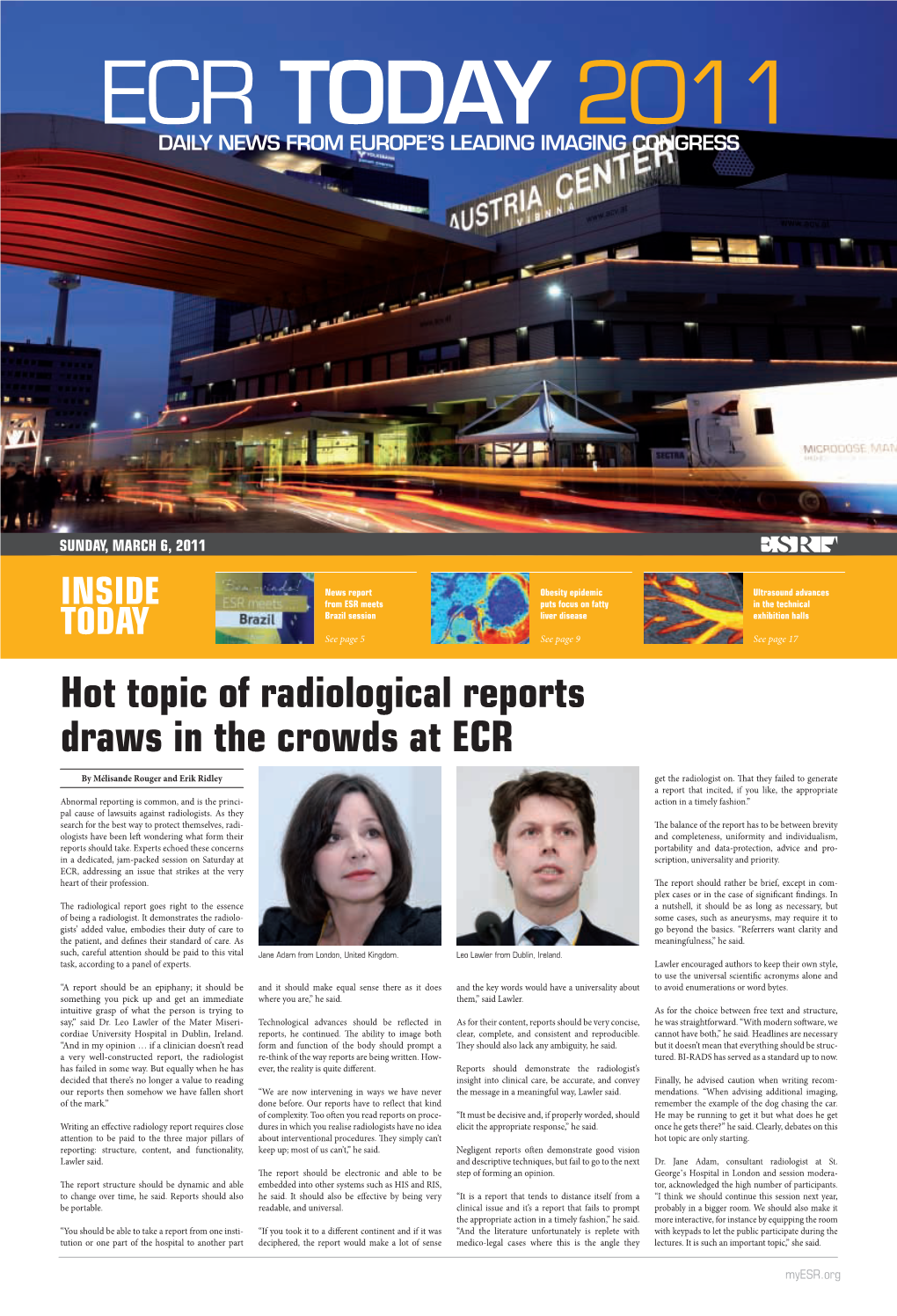 Hot Topic of Radiological Reports Draws in the Crowds at ECR
