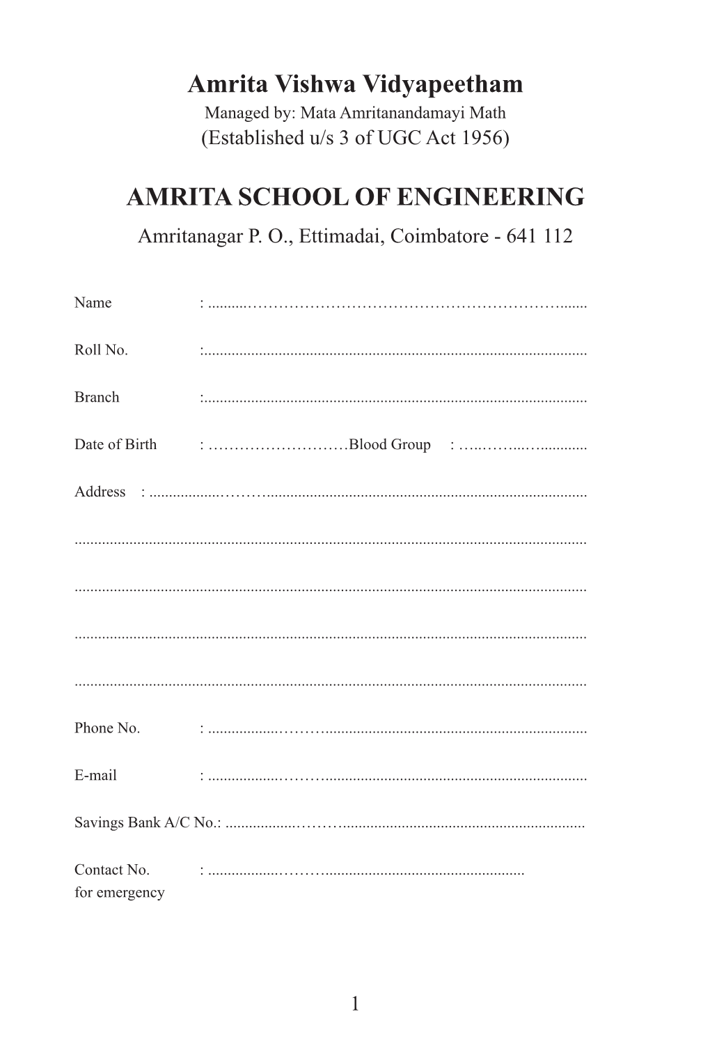 Student Handbook