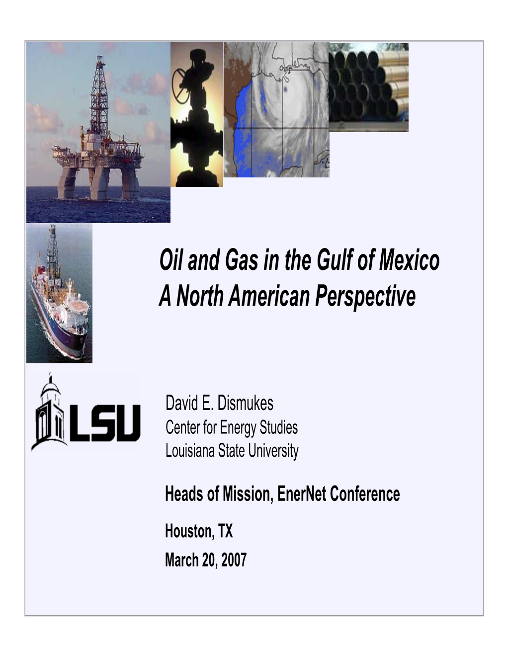 Oil and Gas in the Gulf of Mexico a North American Perspective