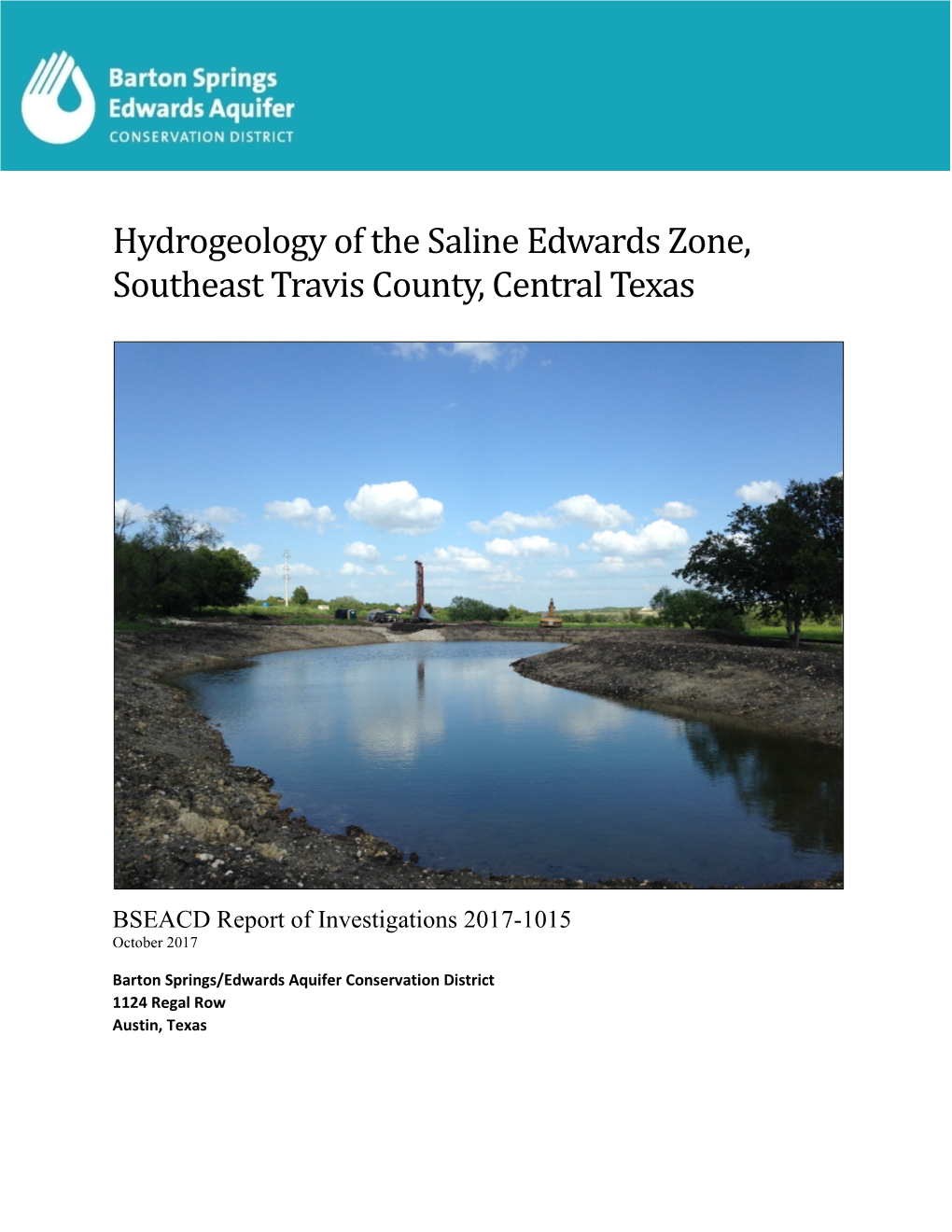 Hydrogeology of the Saline Edwards Zone, Southeast Travis County, Central Texas