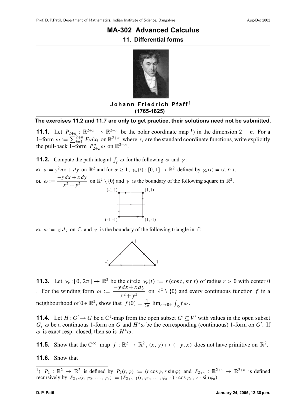 MA-302 Advanced Calculus 11