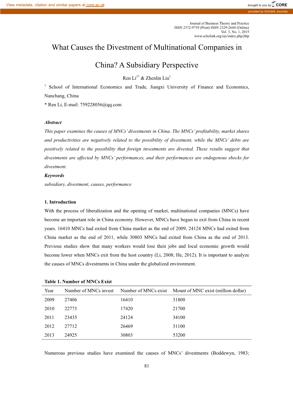 What Causes the Divestment of Multinational Companies in China?