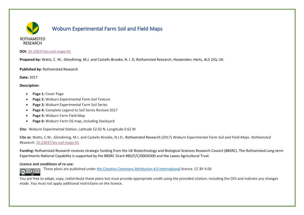 Woburn Experimental Farm Soil and Field Maps