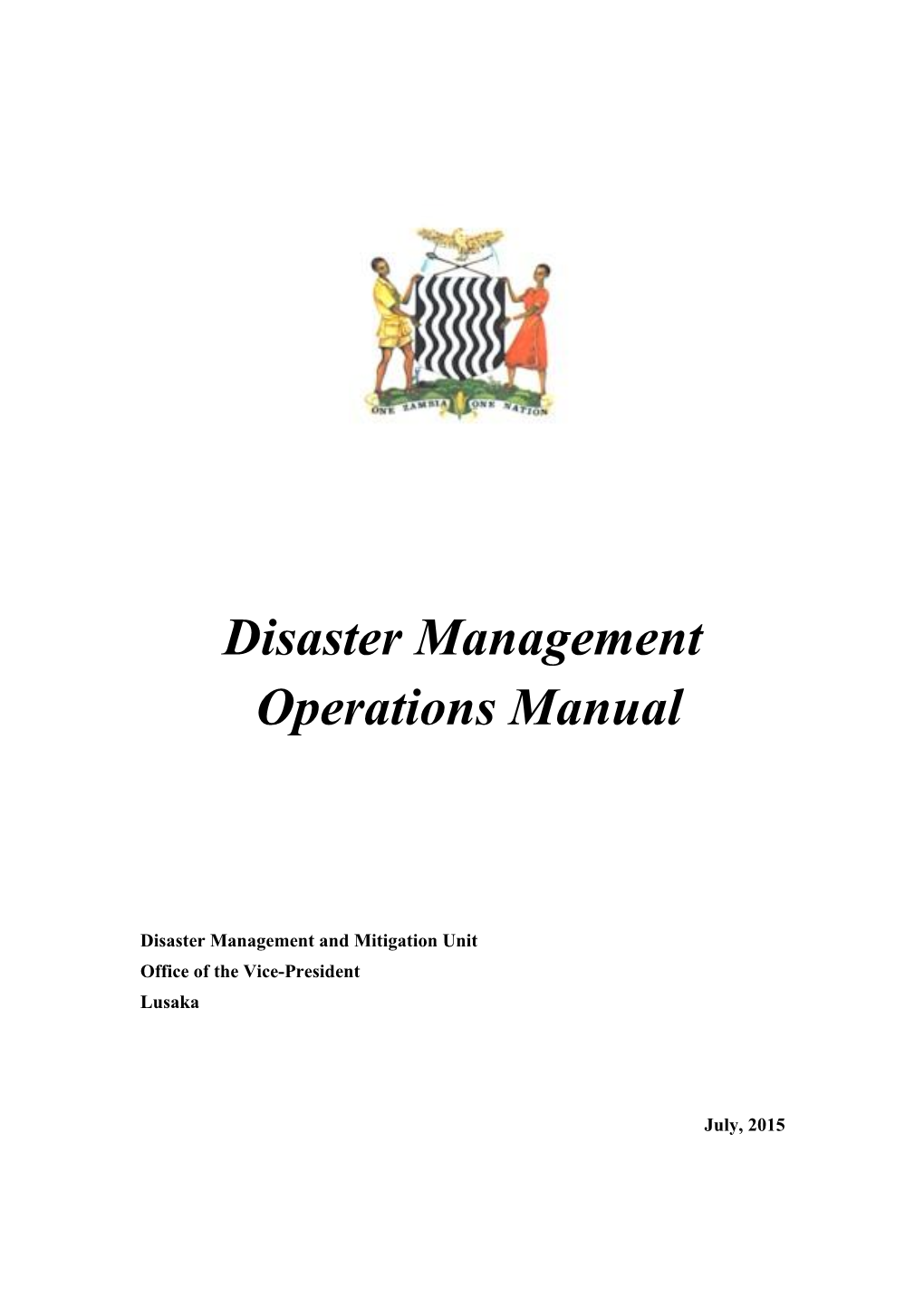 Disaster Management Operations Manual